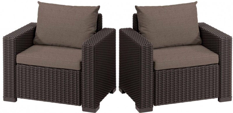 Zahradní křesla KETER California Mix&Match Chair - 83 x 68 x 72 cm - 2ks - hnědá