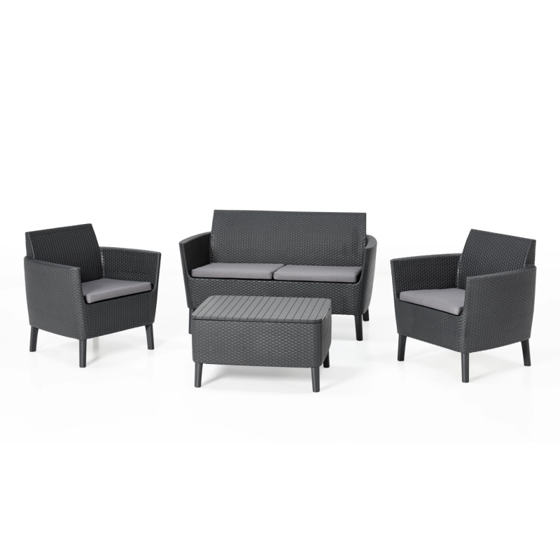Zahradní set Keter Salemo 2 seater sofa - grafitová / šedá