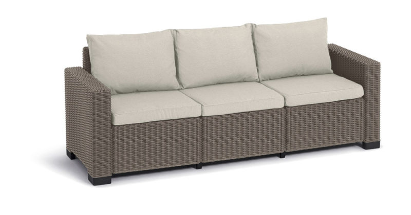 Třímístná zahradní pohovka KETER California 3-Seater Sofa- 199 x 68 x 72 cm - cappuccino