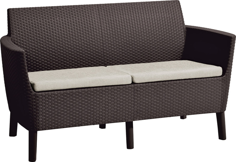 Dvoumístná zahradní pohovka KETER Salemo 2 Seater Sofa - 133 x 67 x 76 cm - hnědá