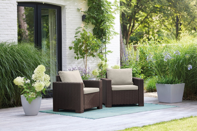 Zahradní křeslo KETER California Chair 2ks - 83 x 68 x 72 cm - hnědá / krémová