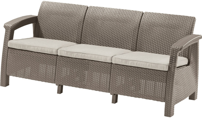 KETER Zahradní pohovka Allibert Corfu Love Seat MAX - 182 x 70 x 79cm - cappuccino / krémová