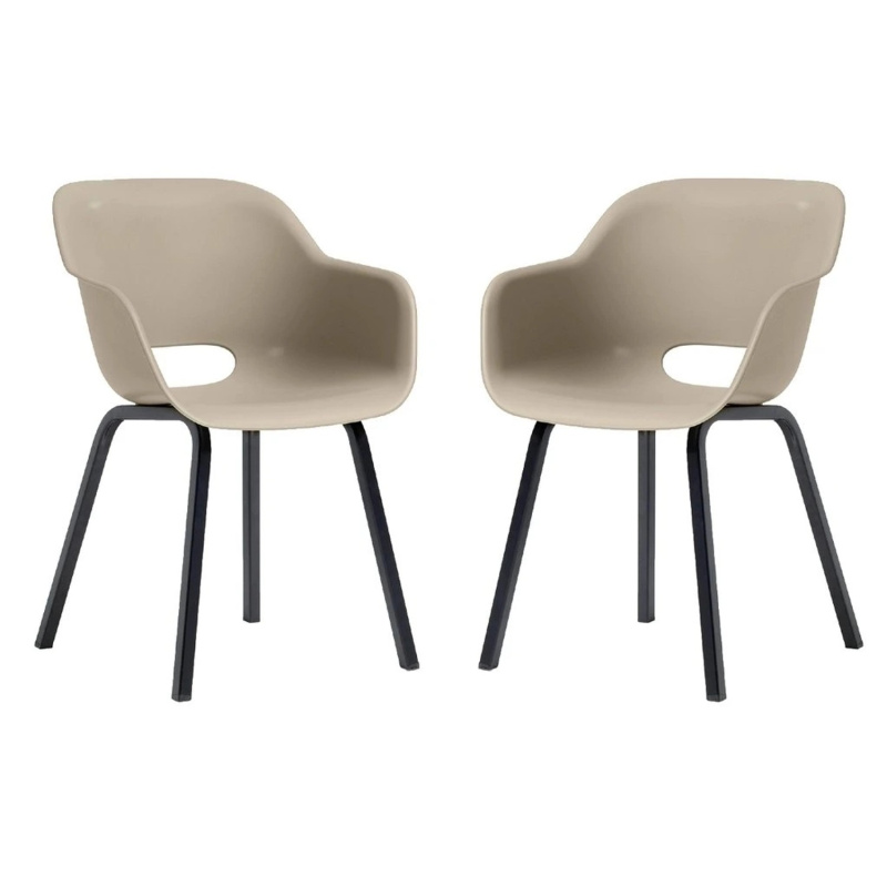 KETER Židle Noa Cup, béžová, 56,5 x 55 x 80 cm, 2 ks