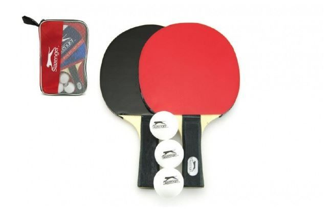 Sada stolní tenis 2ks pálky + 3 míčky v tašce 26x17cm