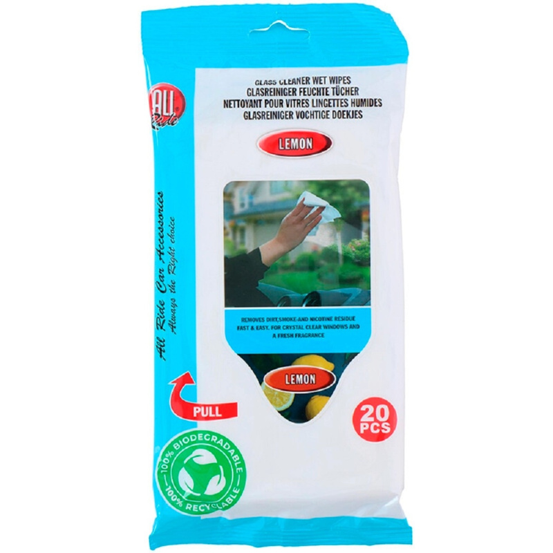 ALL RIDE Vlhčené ubrousky na sklo EKO, 20 ks