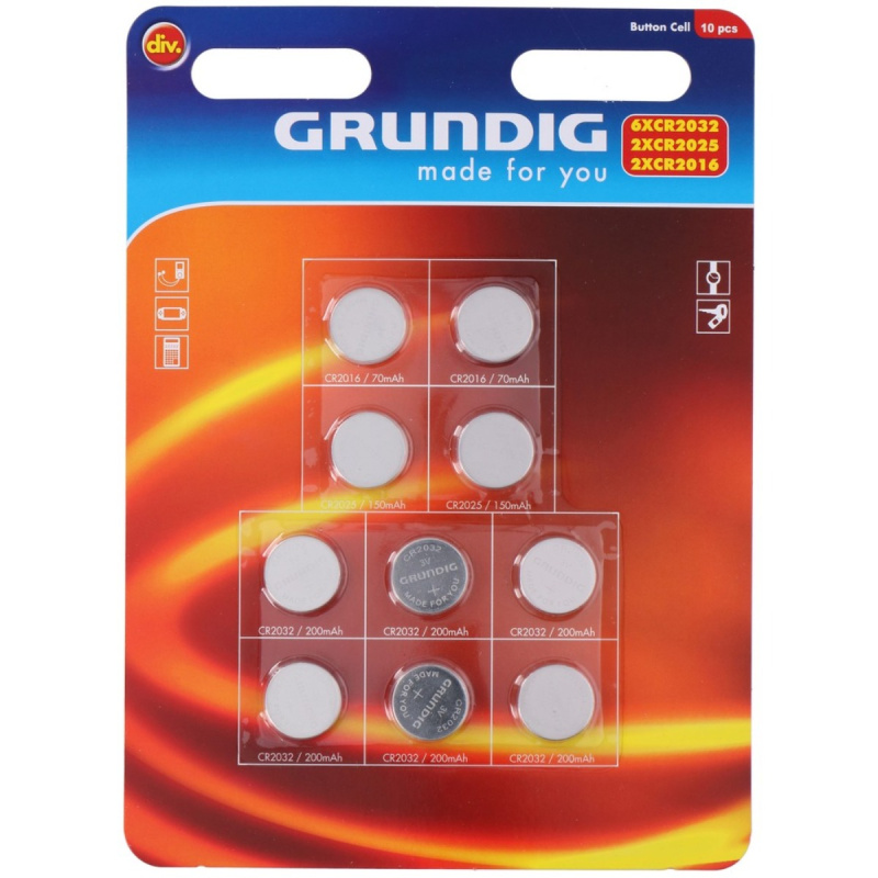 GRUNDIG 8711252530253 Baterie knoflíkové CR 10ks