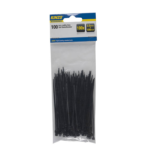 KINZO Stahovací pásky kabelové 100ks 2,5 x 100 mm