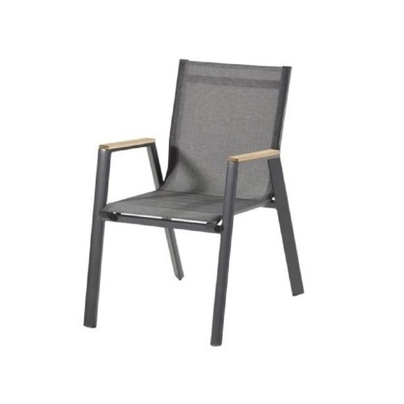 Hartman Zahradní židle Aruba pevná s teakovými područkami, 54,5 x 76 x 92 cm