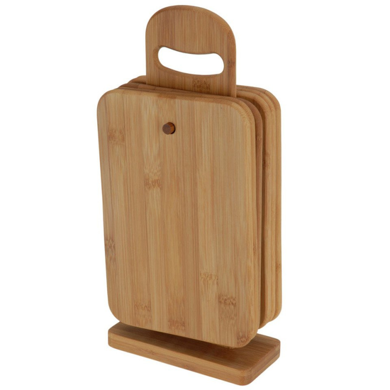 EH Excellent Houseware 6 bambusové kuchyňské prkna + stojan v ceně 784200230 hnědý