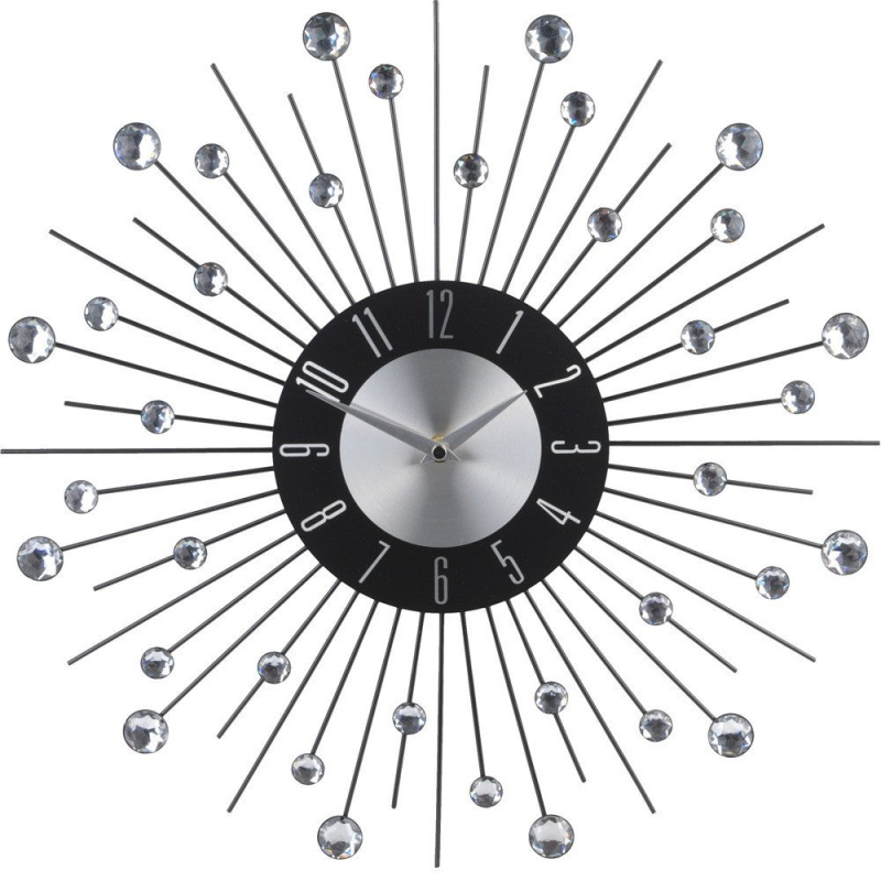 Home Styling Collection Nástěnné hodiny STONES HZ1901550 stříbrná