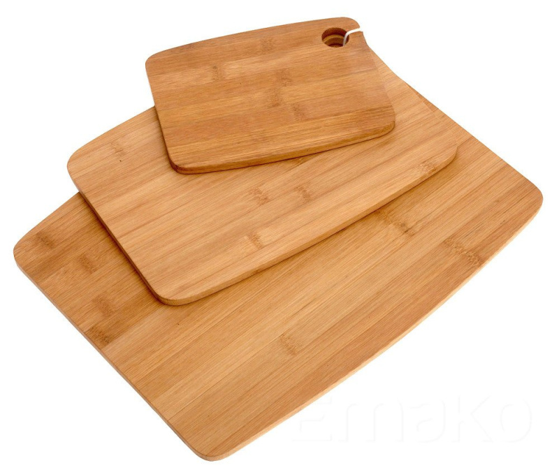 EH Excellent Houseware 3 bambusová prkénka na krájení – kuchyňská sada 784200320 hnědý
