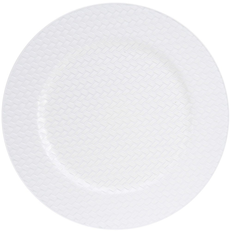 Home Styling Collection Bílý vánoční talíř s opletením, O 33 cm ABX305580 bílá