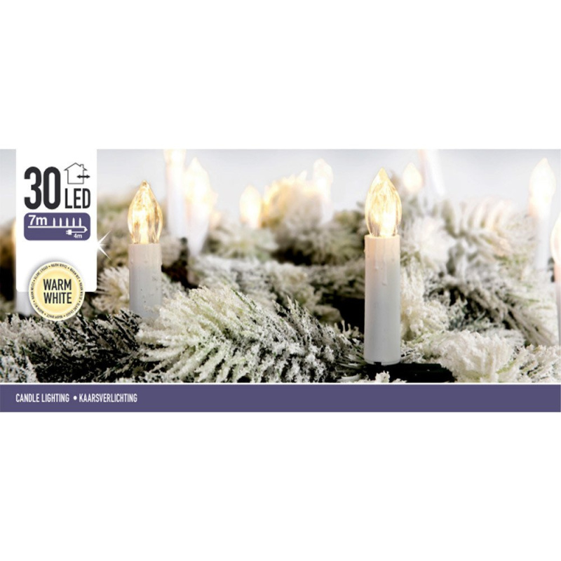 Home Styling Collection Dekorativní svíčky, 30 LED interiér, bílá bílý 46123
