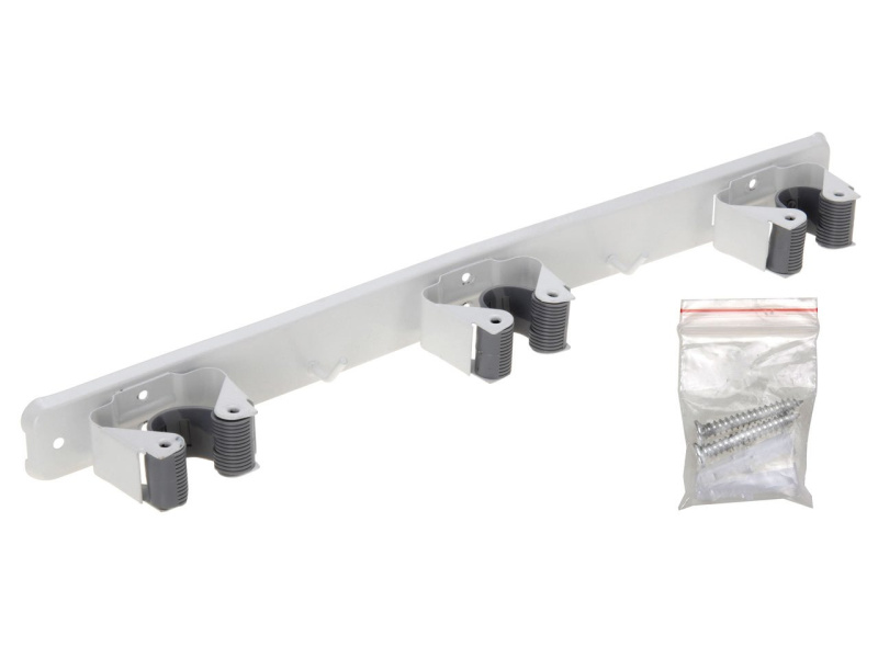 ProGarden NÁSTĚNNÝ ÚCHYT NA SMETÁKOVÉ HOLE + 2 HÁČKY V KOMPLETU CY4650890 stříbrná