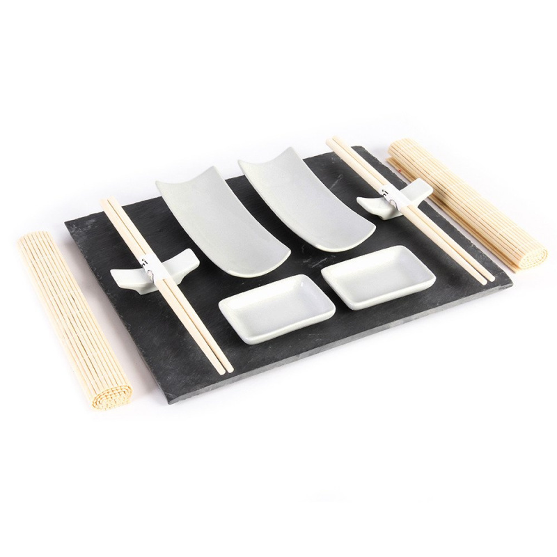 EH Excellent Houseware Excellent Sushi set porcelán/břidlice/bambus sada 11ks KO-210000010 210000010 černá