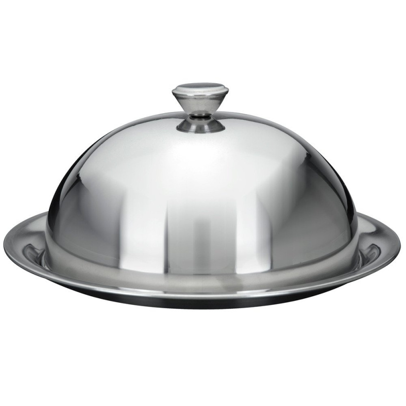 EH Excellent Houseware Kovový podnos na ovoce s poklopem, 20 x 24 x 12 cm A12900000 stříbrný