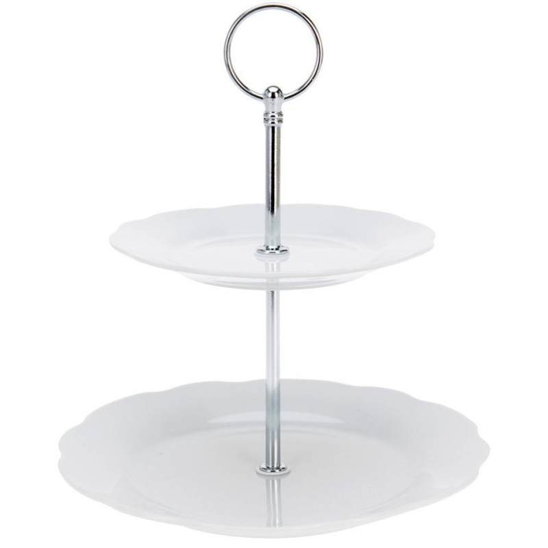 EH Excellent Houseware Podnos na koláče a občerstvení, 2 - patra 628900100 bílý