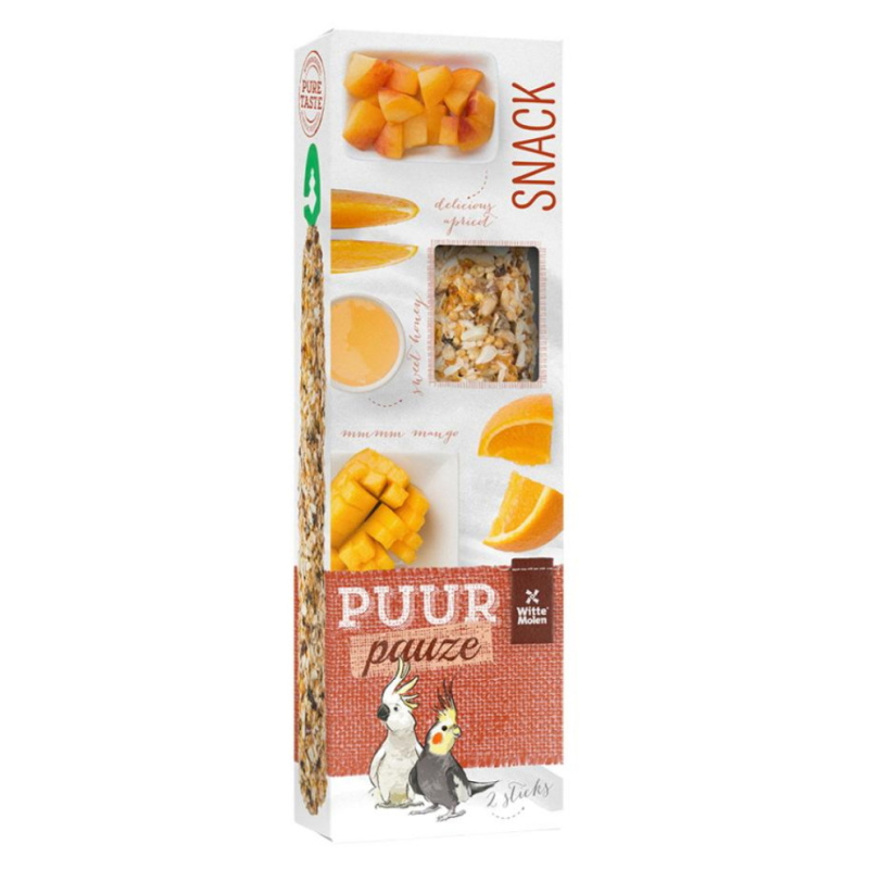 PUUR pauze pták - tyč. papoušek, mango+meruňka 140 g