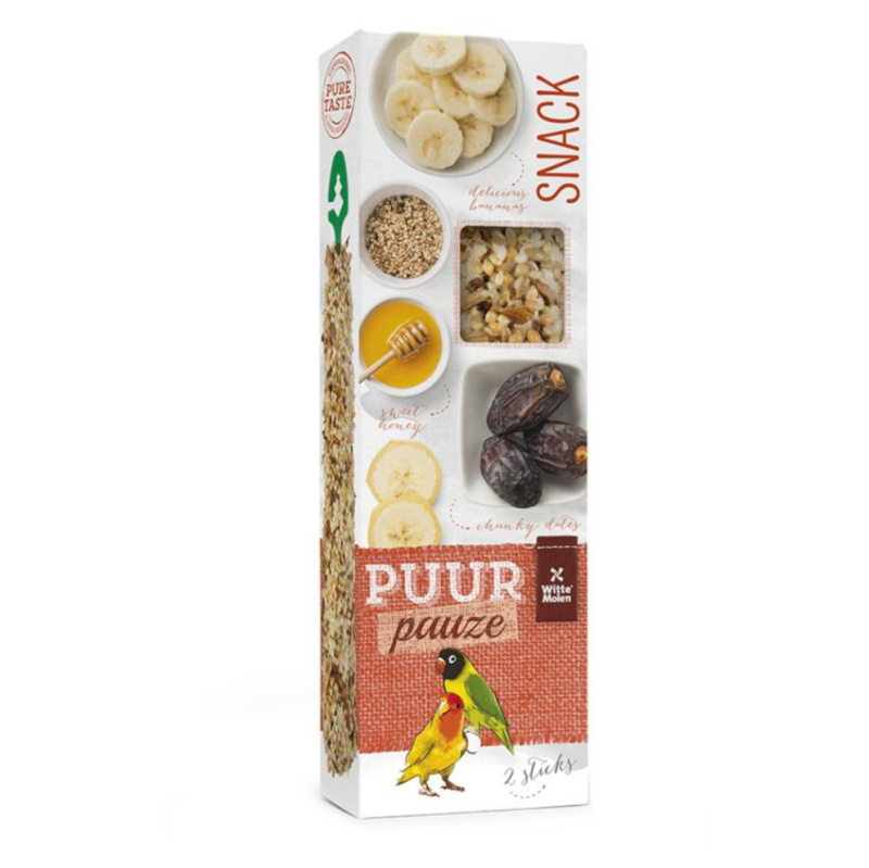 PUUR pauze pták - tyč. agapornis, datle+med 60 g