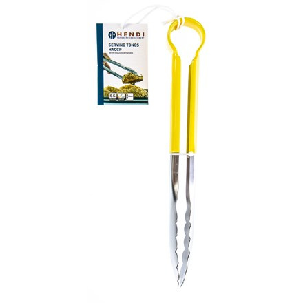 HENDI Kleště HACCP 25 cm nerez PVC žluté 1 ks