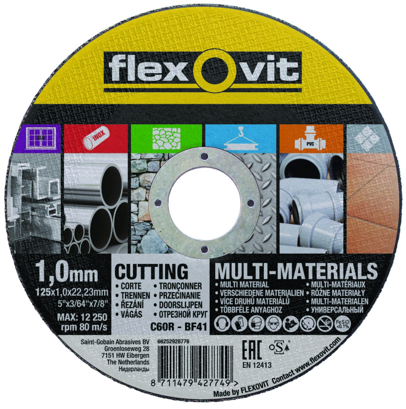 Kotouč řezný Flexovit C46R-BF41 125×22,23 mm 1 mm