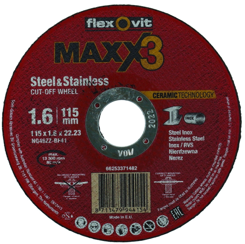 Kotouč řezný Flexovit Maxx3 NQ46ZZ-T41 115×22,23 mm