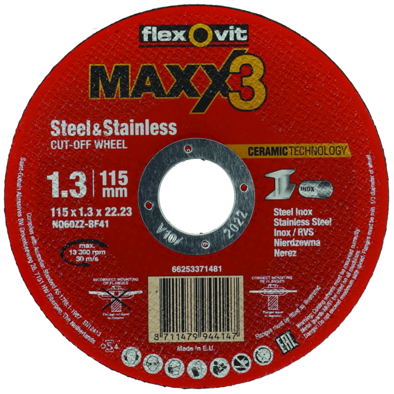 Kotouč řezný Flexovit Maxx3 NQ60ZZ-T41 115×22,23 mm