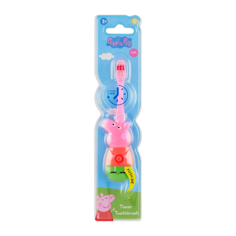 Peppa Pig Dětský zubní kartáček blikající 2+ Peppa Pig Soft Červený