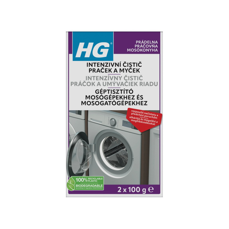 HG Intenzivní čistič praček a myček 2x100 g