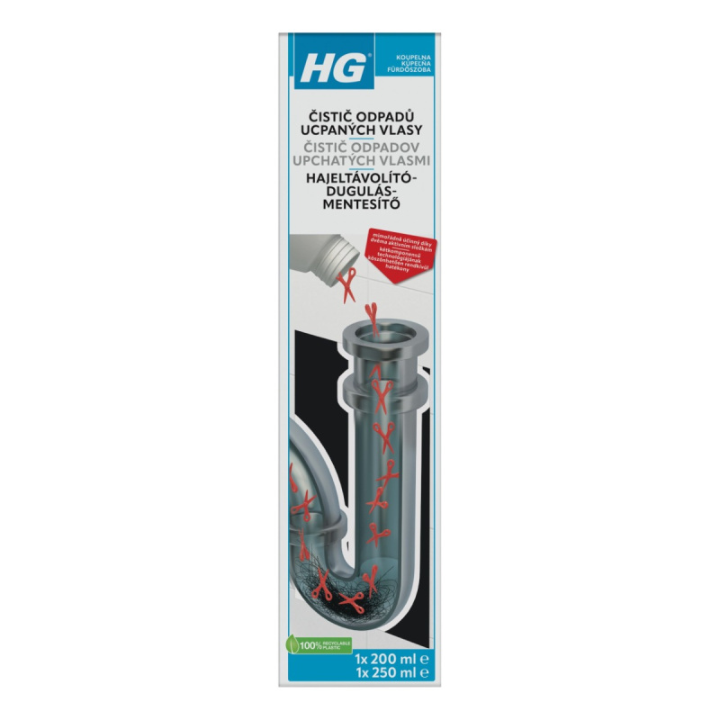 HG Čistič odpadů ucpaných vlasy 450 ml