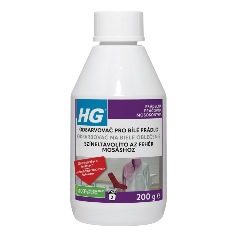 HG Odbarvovač pro omylem zabarvené bílé prádlo 200 g