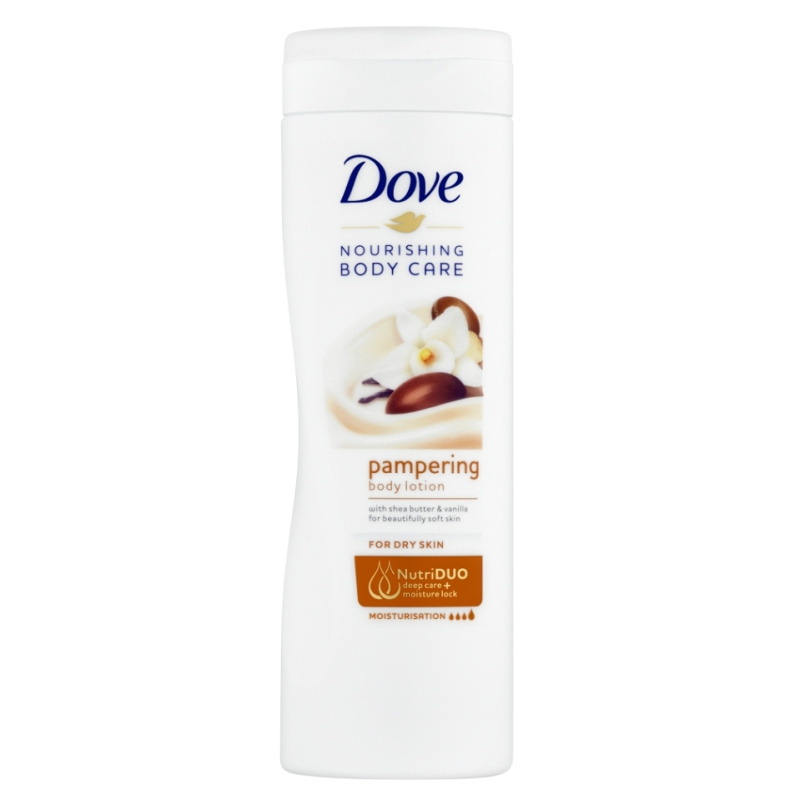 Dove Purely Pampering Shea Butter vyživující tělové mléko bambucké máslo a vanilka 400 ml