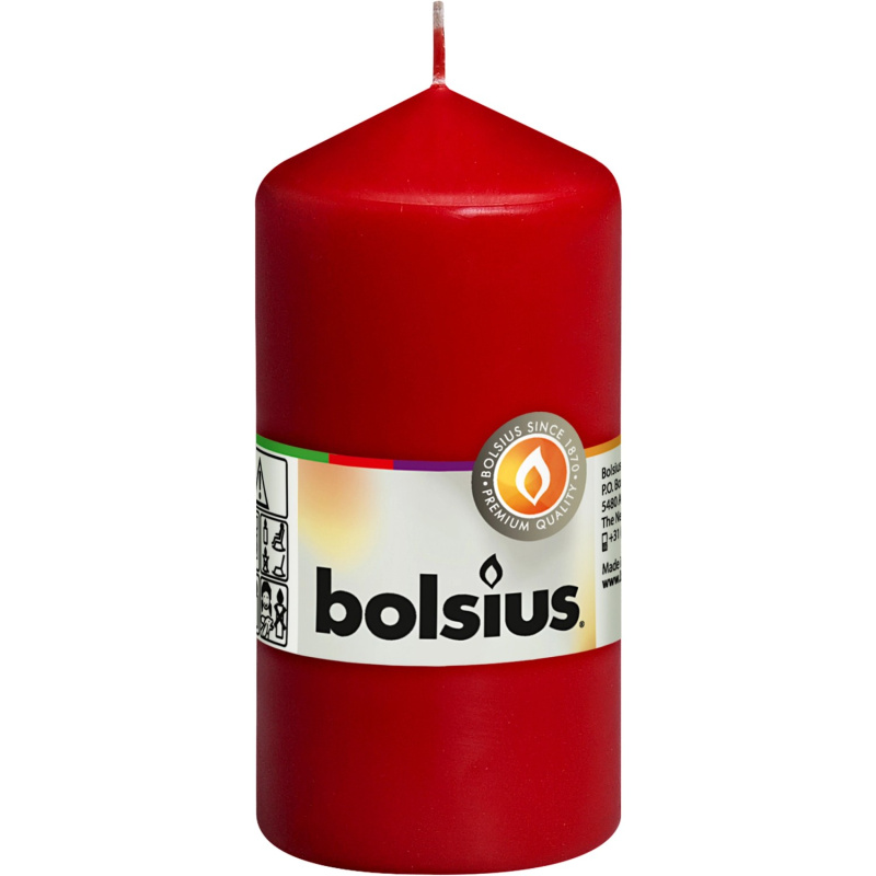 Bolsius Svíčka válcová červená 60 x 120 mm