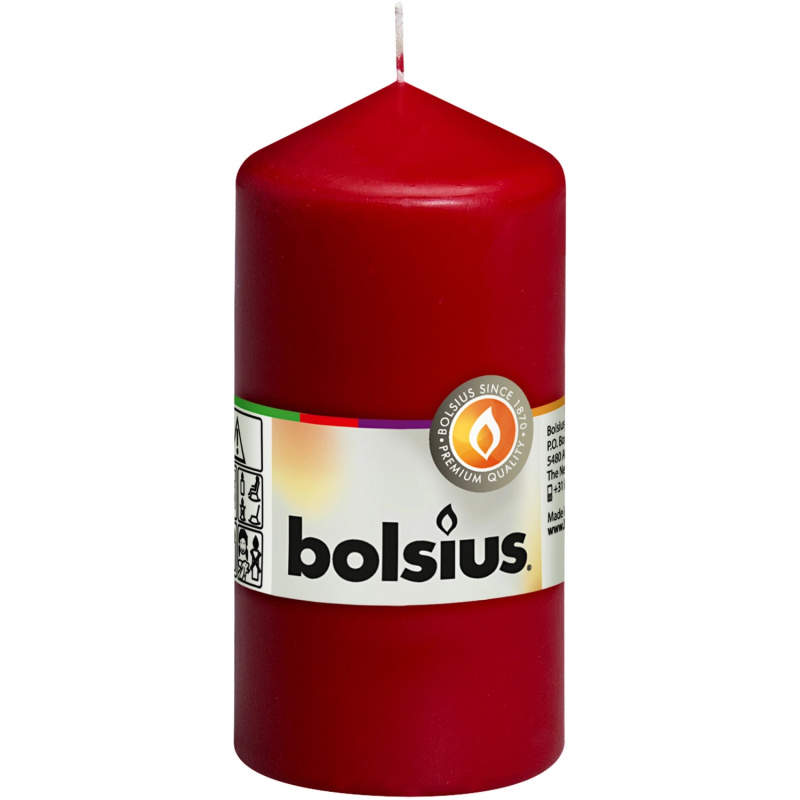 Bolsius Svíčka válcová bordó 60 x 120 mm