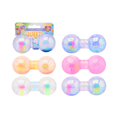 Antistresová mačkací činka se třpytkami