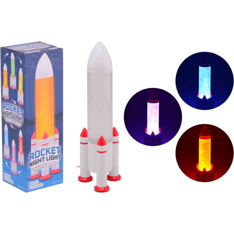 Barevná LED lampička Raketa