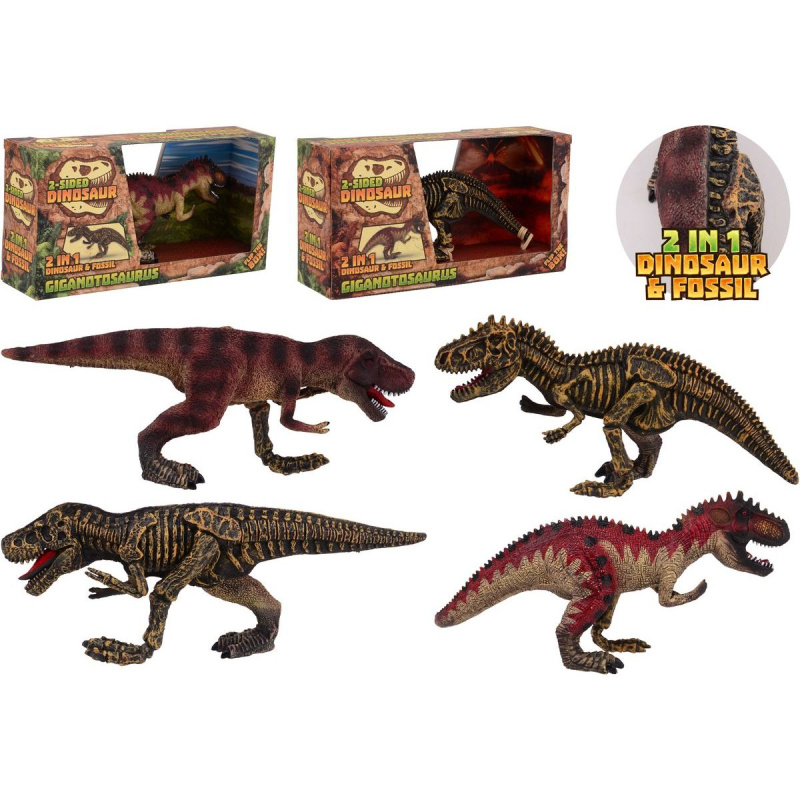 Johntoy Dinosaurus velký oboustranný Animal World 30 cm