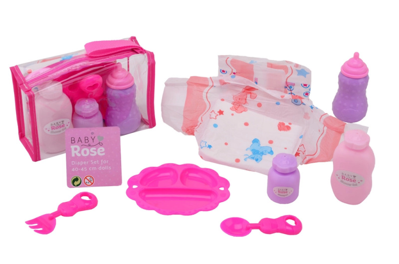 Johntoys Sada na krmení a přebalování Baby Rose