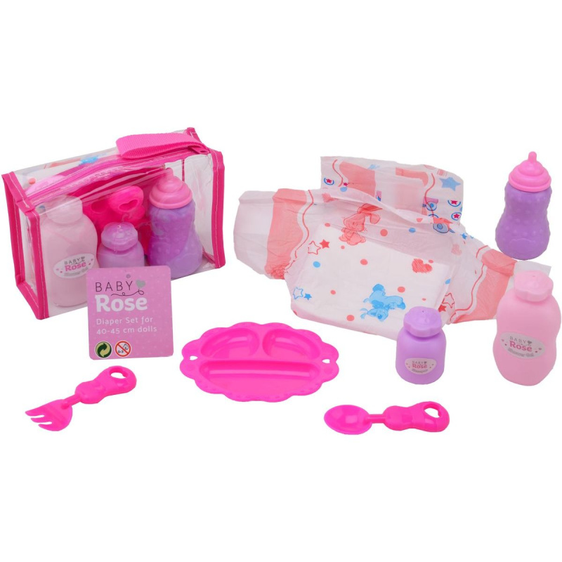 Johntoys Sada na krmení a přebalování Baby Rose