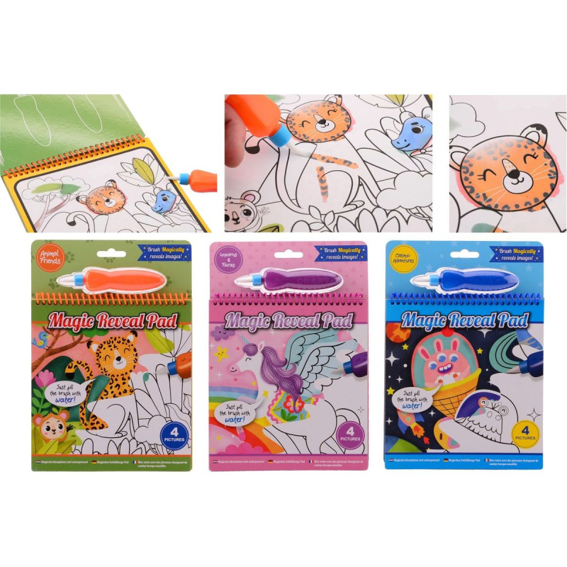 Malování vodou - vesmír, zvířátka a jednorožec