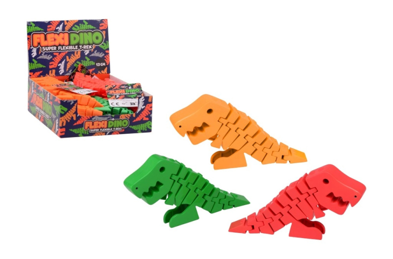 Johntoy Pohyblivý Flexy Dino T-Rex 13 cm