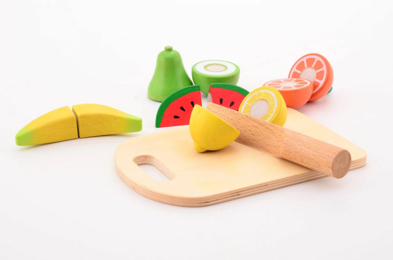 Jouéco Cutting Fruit krájecí ovoce ze dřeva 36 m+ 14 ks