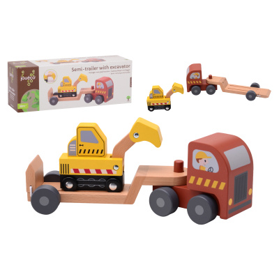 Jouéco® Dřevěný návěs s bagrem