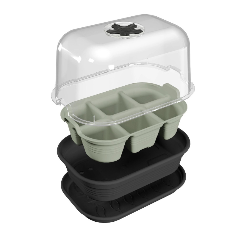 Elho Pěstební květináč Green Basics Seed Tray, kamenná zelená, 22 x 14,5 x 7 cm