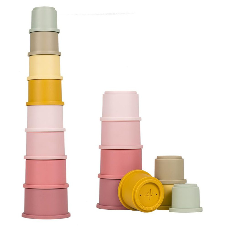 Little Dutch Stacking Cups stohovací kelímky Pink 8 ks