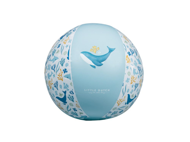 Little Dutch Ocean Dreams Beach Ball Blue nafukovací míč 2 y+ 1 ks