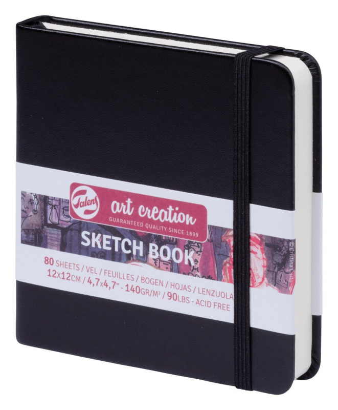 Skicák Sketch Book (140g/m, 80 listů) 12×12cm černý