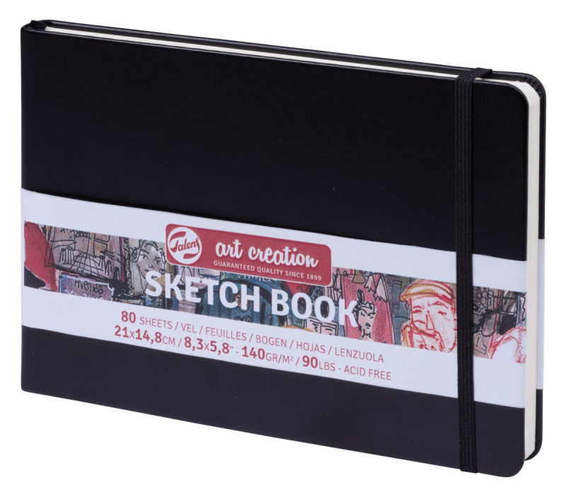 Skicák Sketch Book (140g/m, 80 listů) 21×14,8cm černý