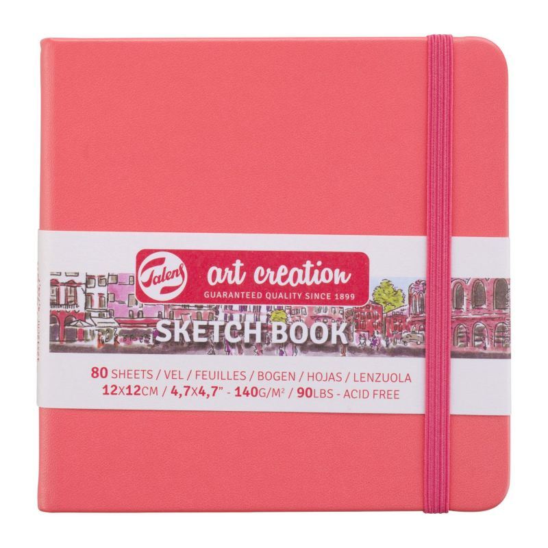 Skicák Sketch Book (140g/m, 80 listů) 12×12cm korálový
