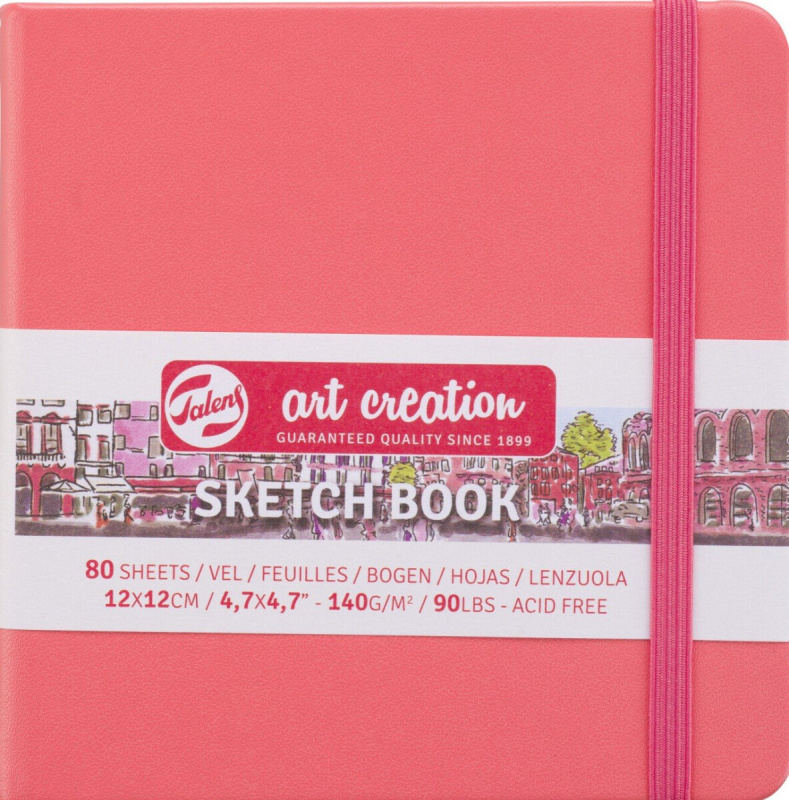 Skicák Sketch Book (140g/m, 80 listů) 12×12cm korálový